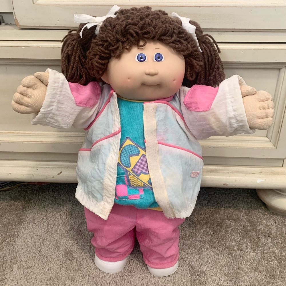 Vintage Cabbage Patch Kids Doll In HTF Windbreaker Outfit Designer Line Top HM9